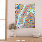 New York City Street Map Wall Tapestry Gallery Image 2