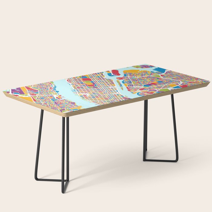 New York City Street Map Coffee Table Gallery Image 1