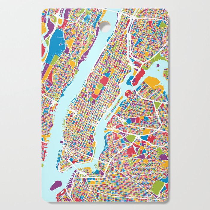 New York City Street Map Cutting Board Gallery Image 1