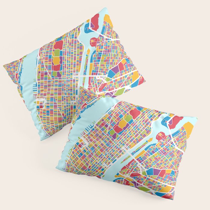 New York City Street Map Pillow Sham Gallery Image 3