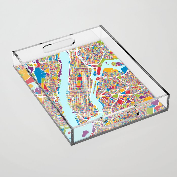 New York City Street Map Acrylic Tray Gallery Image 1