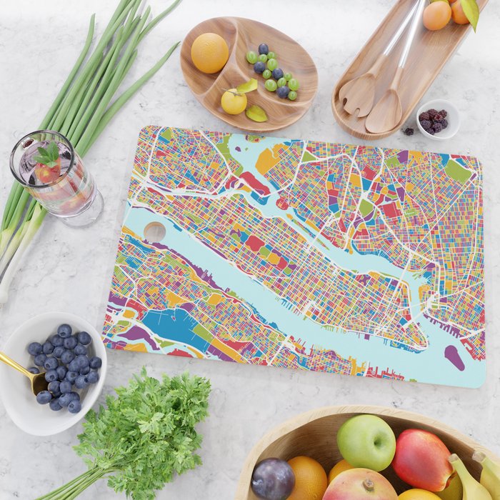 New York City Street Map Cutting Board Gallery Image 2