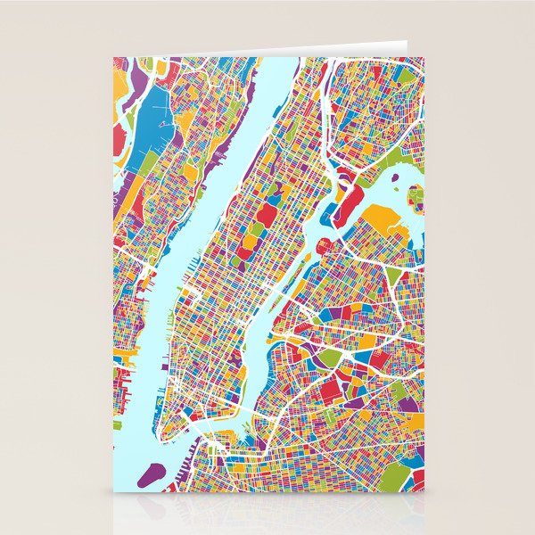 New York City Street Map Stationery Card Gallery Image 1