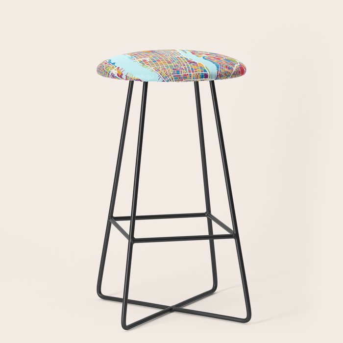 New York City Street Map Stool Gallery Image 1