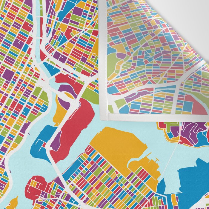 New York City Street Map Wall Tapestry Gallery Image 3