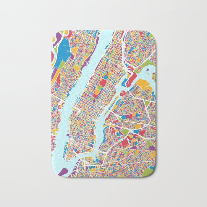 New York City Street Map Bath Mat Gallery Image 1