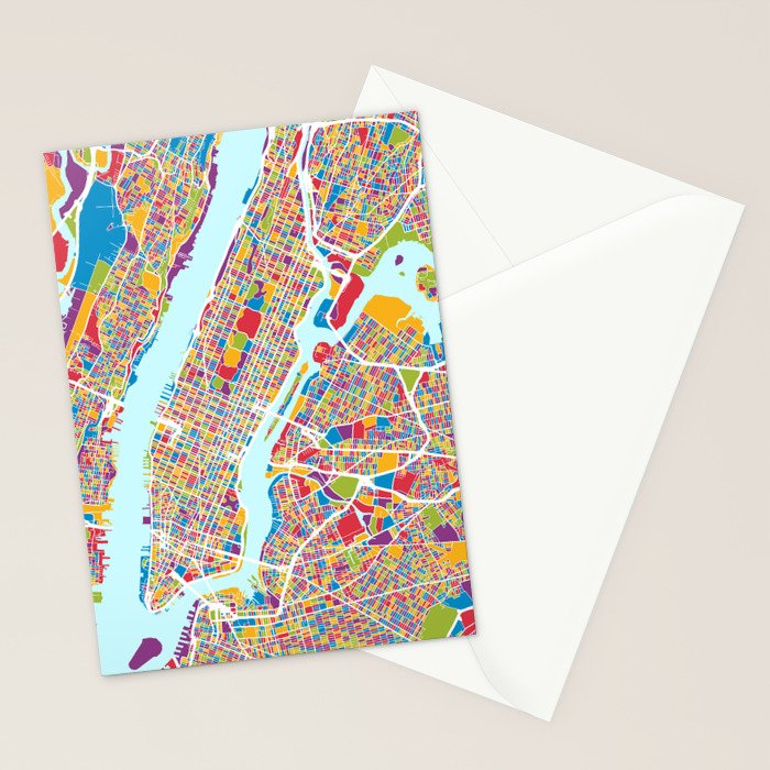 New York City Street Map Stationery Card Gallery Image 2