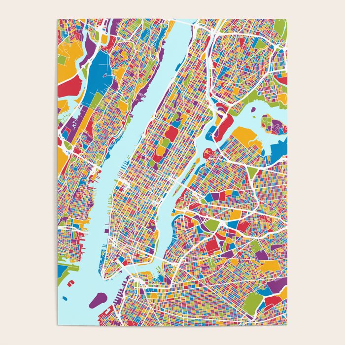 New York City Street Map Poster Gallery Image 1