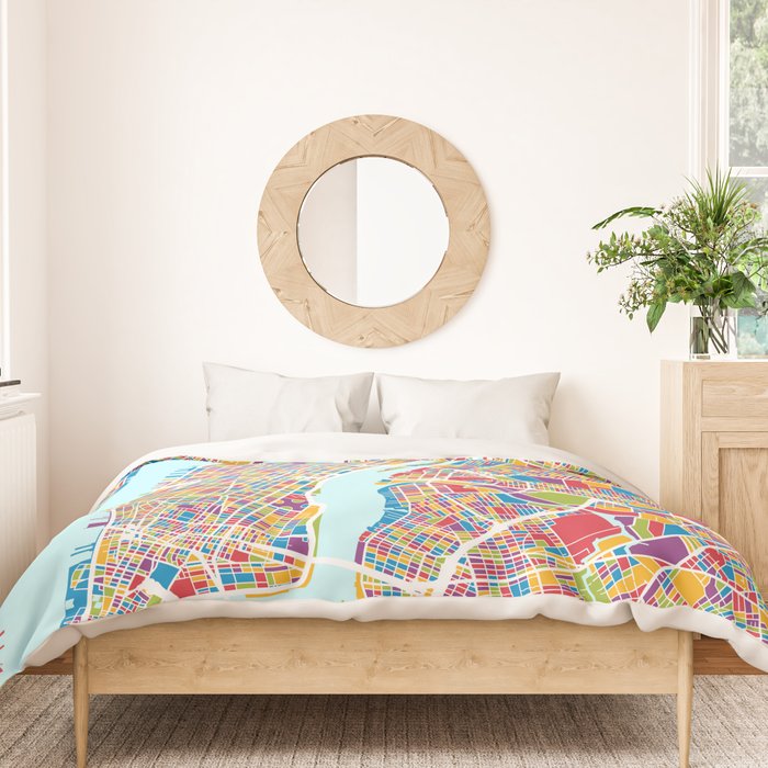 New York City Street Map Duvet Cover Gallery Image 3