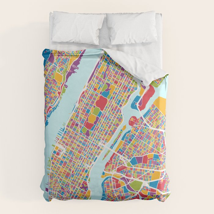 New York City Street Map Duvet Cover Gallery Image 6