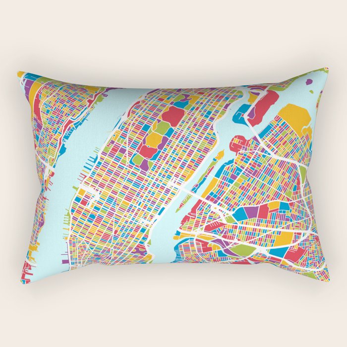 New York City Street Map Rectangular Pillow Gallery Image 2