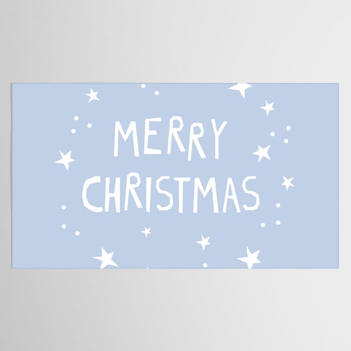 Merry Christmas light blue and white  Tablecloth Gallery Image 2