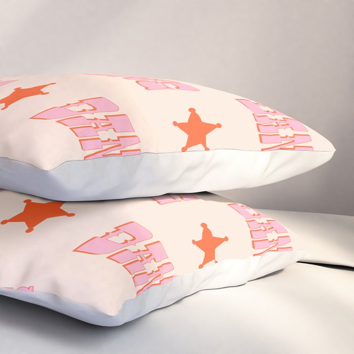 DANG - western style saloon font in retro mod colors (bright pink and orange) Pillow Sham Gallery Image 3