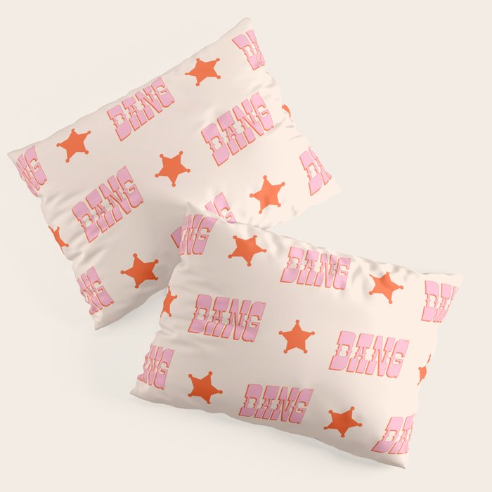 DANG - western style saloon font in retro mod colors (bright pink and orange) Pillow Sham Gallery Image 1