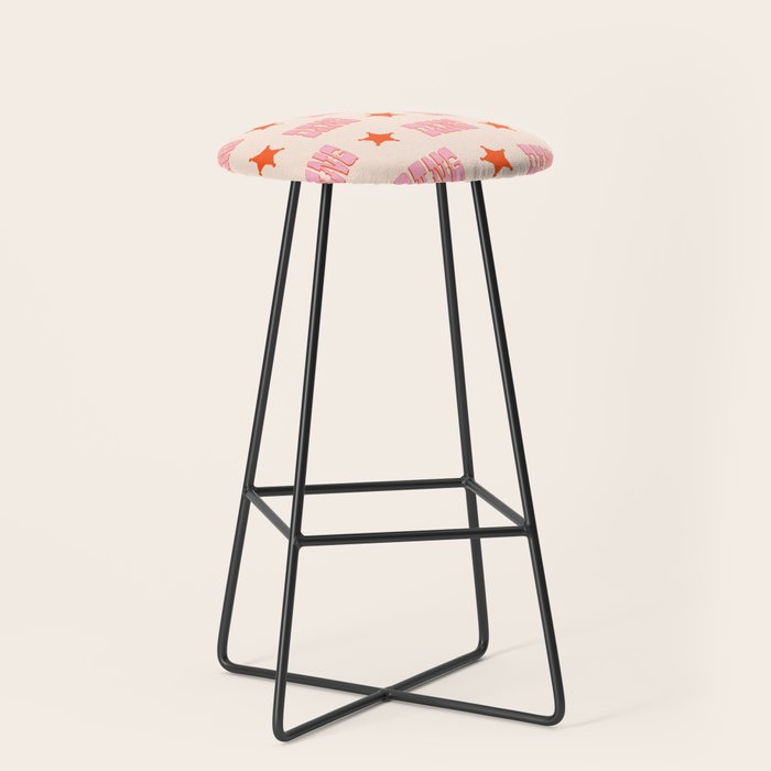DANG - western style saloon font in retro mod colors (bright pink and orange) Stool Gallery Image 1