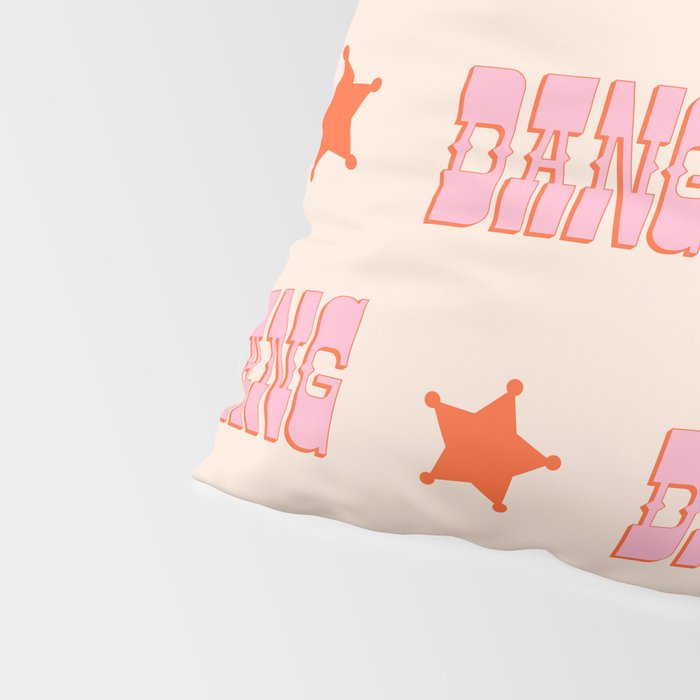 DANG - western style saloon font in retro mod colors (bright pink and orange) Pillow Sham Gallery Image 4