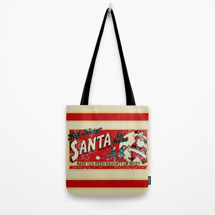Naughty or Nice?, Vintage Santa Poster Tote Bag Gallery Image 2