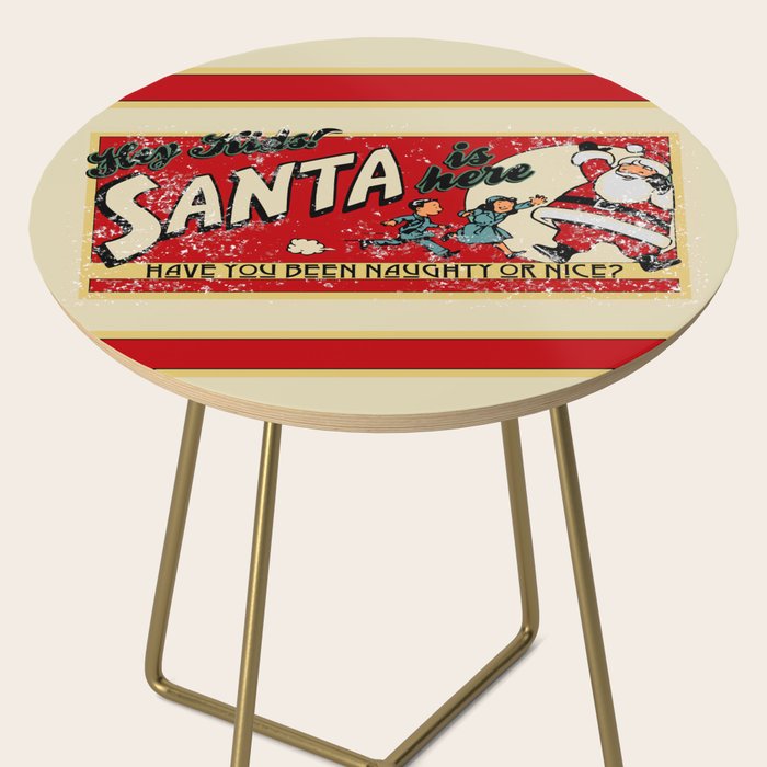 Naughty or Nice?, Vintage Santa Poster Side Table Gallery Image 2