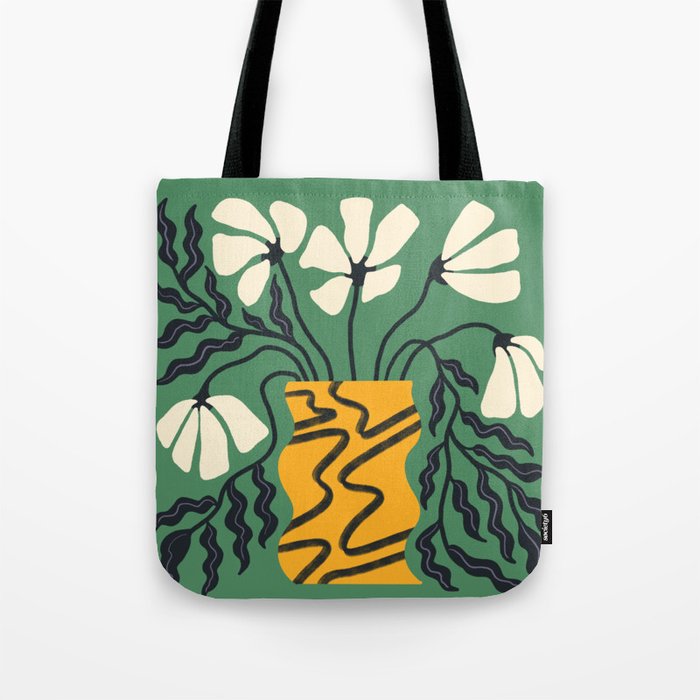 Droopy 80s Flower Vase (green) Tote Bag Gallery Image 1