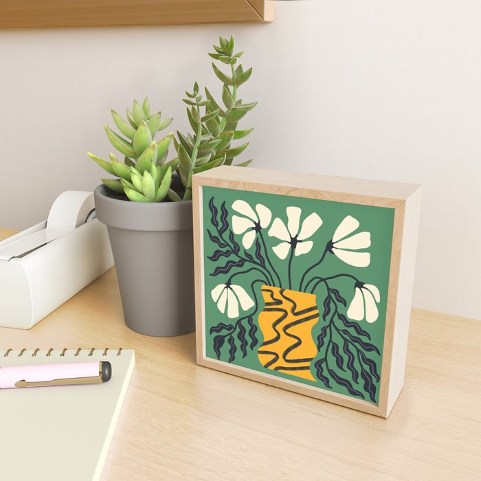 Droopy 80s Flower Vase (green) Mini Art Print Gallery Image 2
