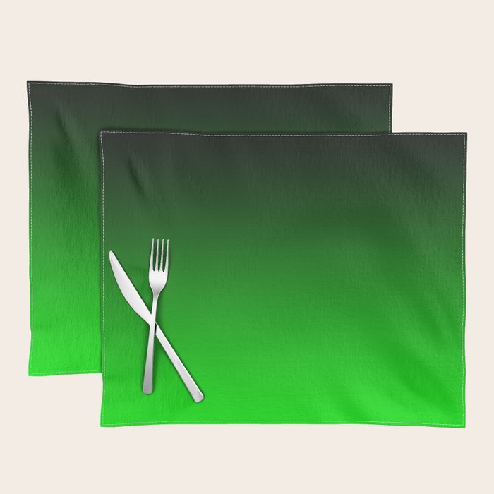 Black Lime Green Neon Nights Ombre Placemat Gallery Image 1
