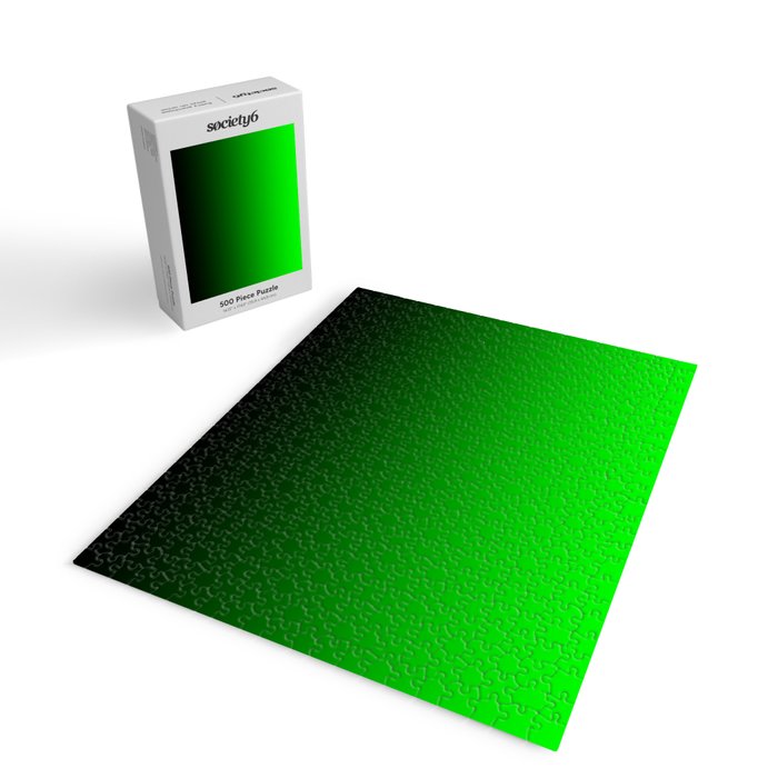 Black Lime Green Neon Nights Ombre Jigsaw Puzzle Gallery Image 2