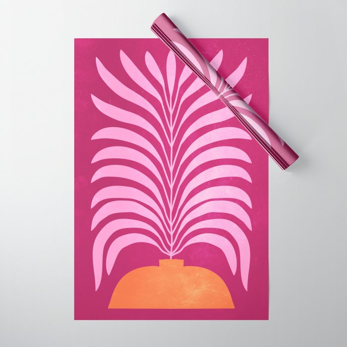 THE VASE 02: Bordeaux Wine Leaves Wrapping Paper Gallery Image 1