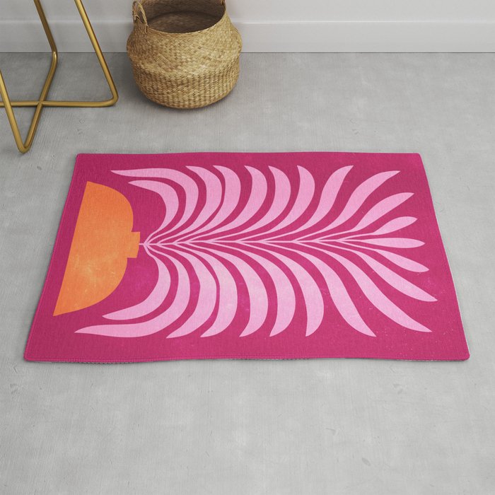 THE VASE 02: Bordeaux Wine Leaves Rug Gallery Image 1