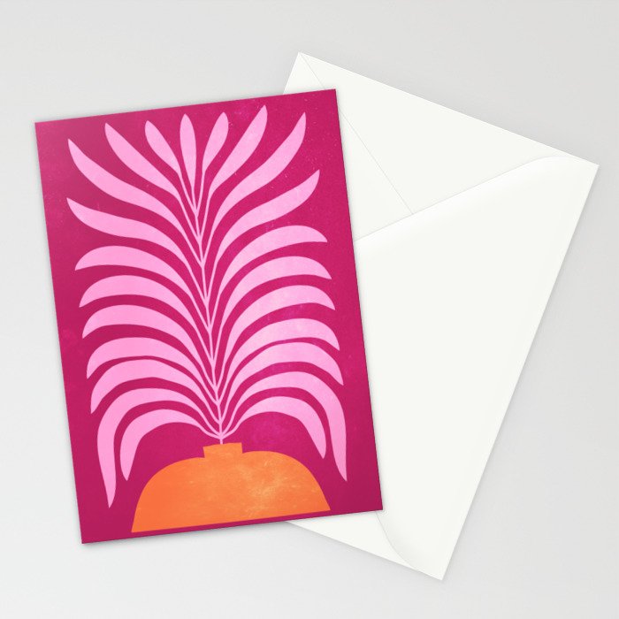 THE VASE 02: Bordeaux Wine Leaves Stationery Card Gallery Image 2