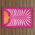 THE VASE 02: Bordeaux Wine Leaves Outdoor Rug Gallery Image 1