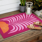 THE VASE 02: Bordeaux Wine Leaves Outdoor Rug Gallery Image 2