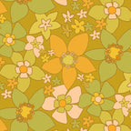 70s groovy retro floral pattern orange brown green handdrawn by surfy birdy  Coffee Mug Gallery Image 2