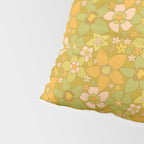 70s groovy retro floral pattern orange brown green handdrawn by surfy birdy  Pillow Sham Gallery Image 4
