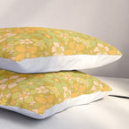 70s groovy retro floral pattern orange brown green handdrawn by surfy birdy  Pillow Sham Gallery Image 3