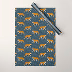 walking tigers - blue Wrapping Paper Gallery Image 1