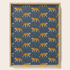 walking tigers - blue Serving Tray Gallery Image 1