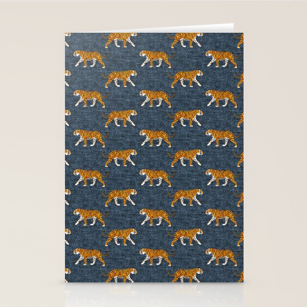 walking tigers - blue Stationery Card Gallery Image 2