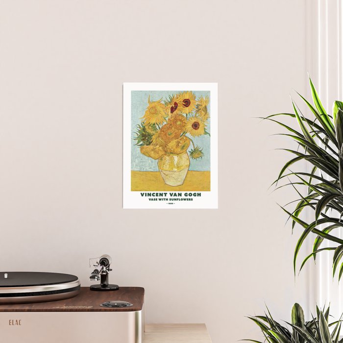 Vase with 12 Sunflowers by Vincent Van Gogh Poster Gallery Image 2
