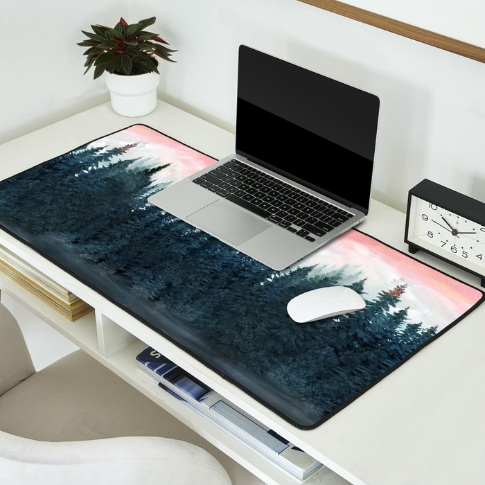 Forest Under the Sunset Desk Mat Gallery Image 2