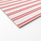 Apple Red and White Narrow Vintage Provincial French Chateau Ticking Stripe Welcome Mat Gallery Image 2