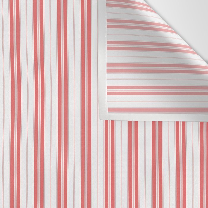 Apple Red and White Narrow Vintage Provincial French Chateau Ticking Stripe Wall Tapestry Gallery Image 3