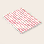 Apple Red and White Narrow Vintage Provincial French Chateau Ticking Stripe Notebook Gallery Image 3