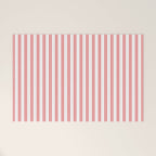 Apple Red and White Narrow Vintage Provincial French Chateau Ticking Stripe Welcome Mat Gallery Image 1