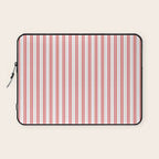 Apple Red and White Narrow Vintage Provincial French Chateau Ticking Stripe Laptop Sleeve Gallery Image 1