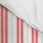 Apple Red and White Narrow Vintage Provincial French Chateau Ticking Stripe Comforter Gallery Image 4