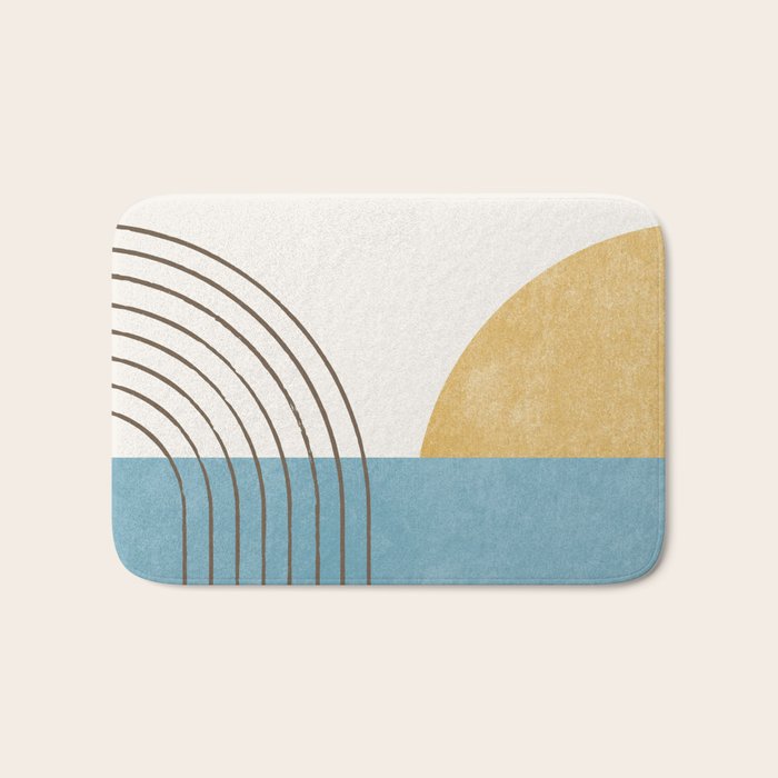 Sunny Ocean Horizon Bath Mat Gallery Image 1