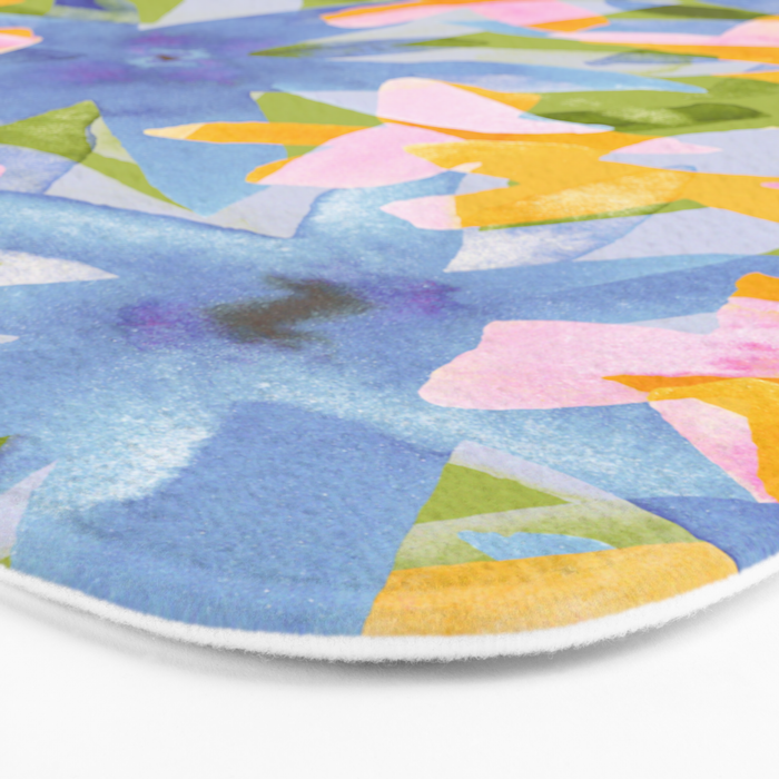 Watercolor Blooms #1 Bath Mat Gallery Image 3