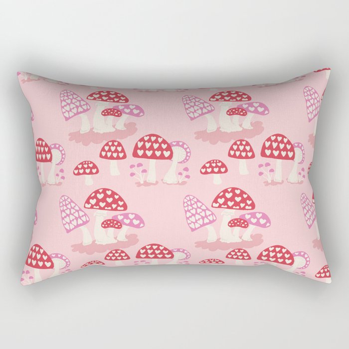 Valentine Mushrooms Rectangular Pillow Gallery Image 2