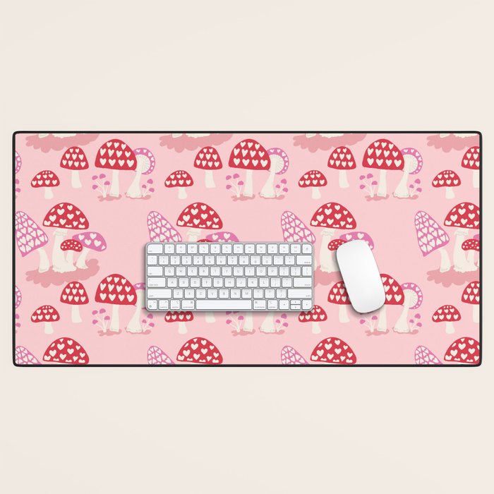 Valentine Mushrooms Desk Mat Gallery Image 1