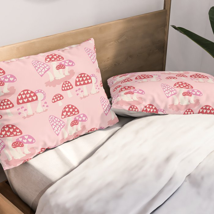 Valentine Mushrooms Pillow Sham Gallery Image 2